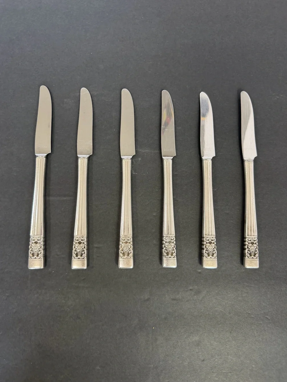 Community Plate Coronation Silverplate Dinner Knives Set of 6 Stainless